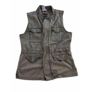 K Jordan Sleeveless Army Green Vest Size Medium
